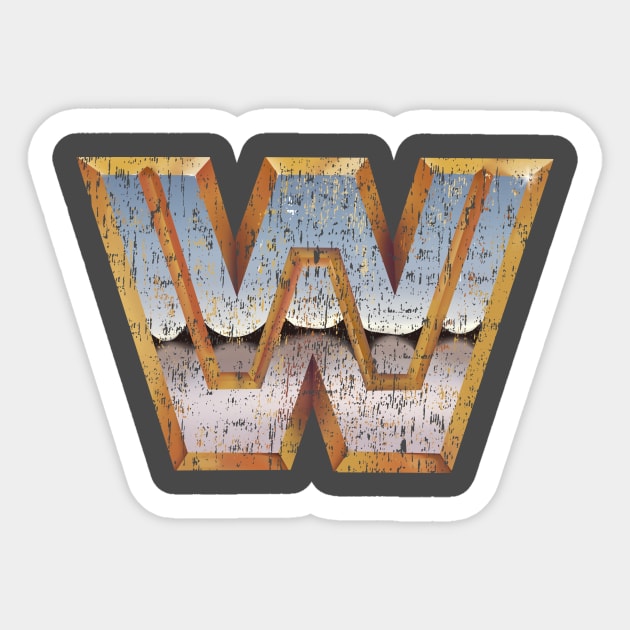 WF Retrowave Chrome 1985 Sticker by vender